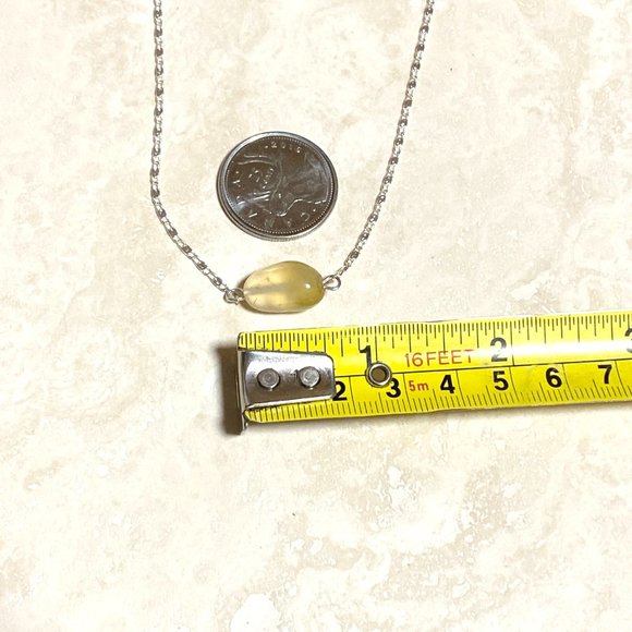 2/$20, Yellow Citrine Tumbled Stone Necklace, Genuine Gemstone Bar Pendant - Picture 7 of 8